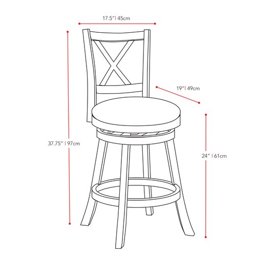 dCOR design Woodgrove Cross Back Wooden Barstool