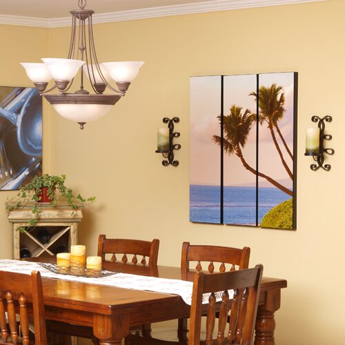 Wilson Studios Three Piece Maui Sweeping Palms Laminated Framed Wall