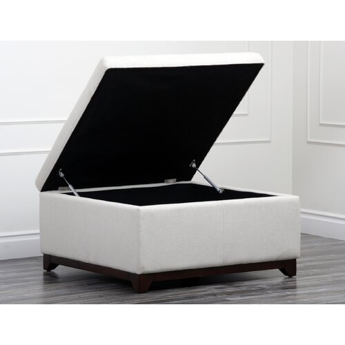 Abbyson Living Lorence Tufted Square Fabric Storage Ottoman