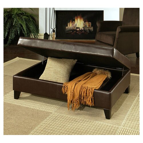 Abbyson Living Frankfurt Leather Ottoman