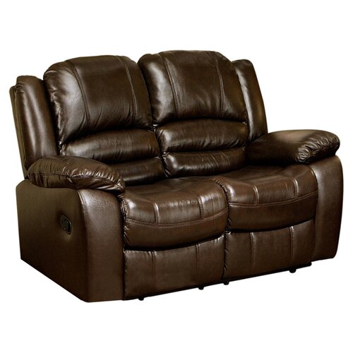 Abbyson Living Providence Italian Leather Reclining Loveseat