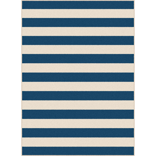 Garden City Stripe Navy Indoor/Outdoor Area Rug