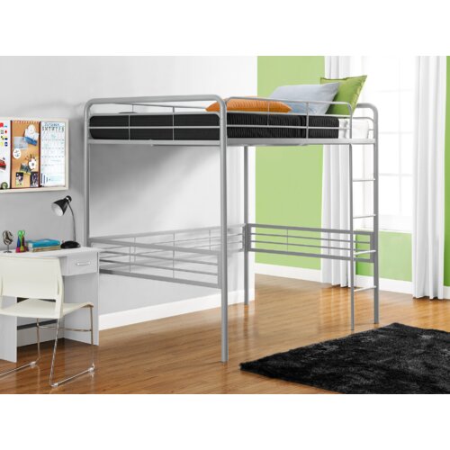 DHP Full Metal Loft Bed with Built in Ladder & Reviews | Wayfair