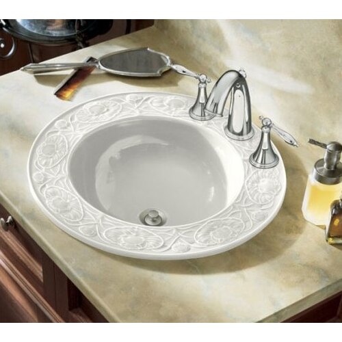 Kohler Water Lilies Design on Camber Self Rimming Bathroom Sink in