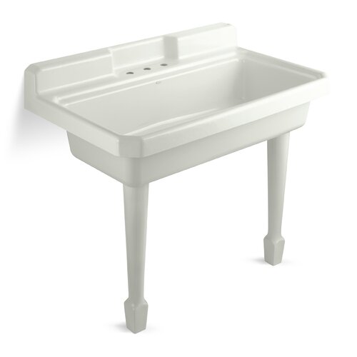 Harborview Top Mount or Wall Mount Utility Sink with 3 Faucet Holes On