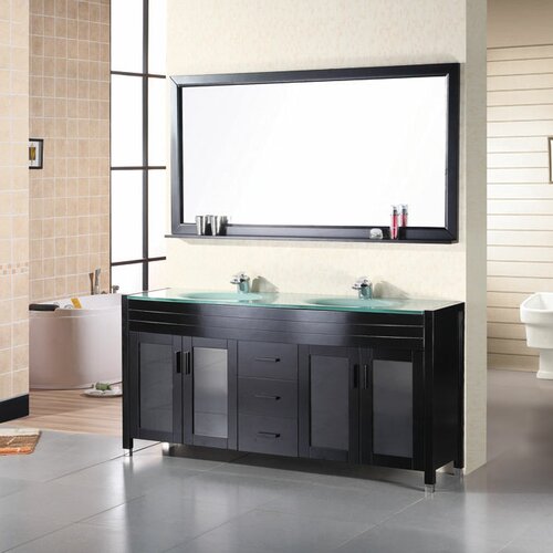 Design Element Waterfall 72 Double Sink Vanity Set