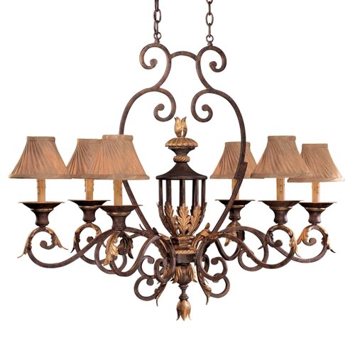 Metropolitan by Minka Zaragoza Six Light Chandelier in Golden Bronze