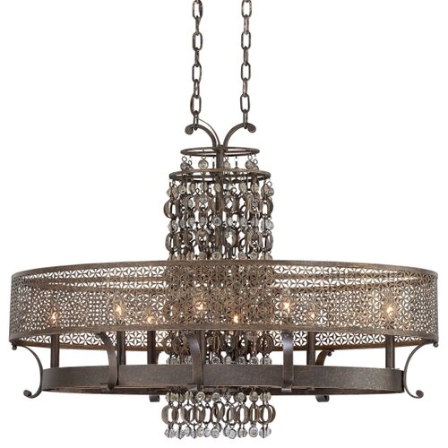 Metropolitan by Minka Ajourer 8 Light Oval Chandelier