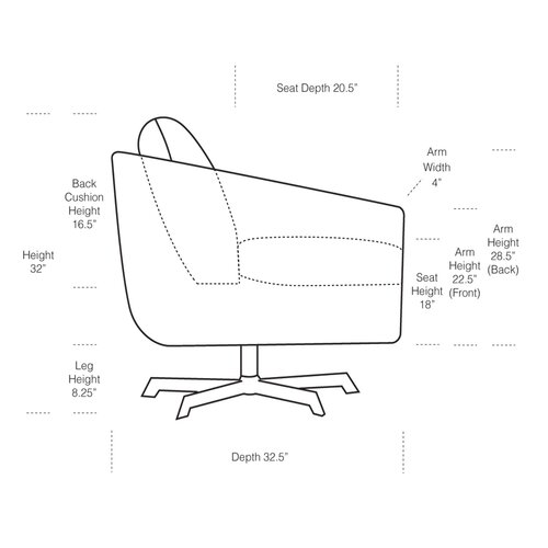 Hokku Designs Sarasota Top Grain Leather Chair