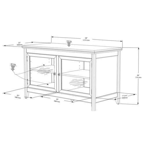 Tech Craft Hi Boy 48 TV Stand