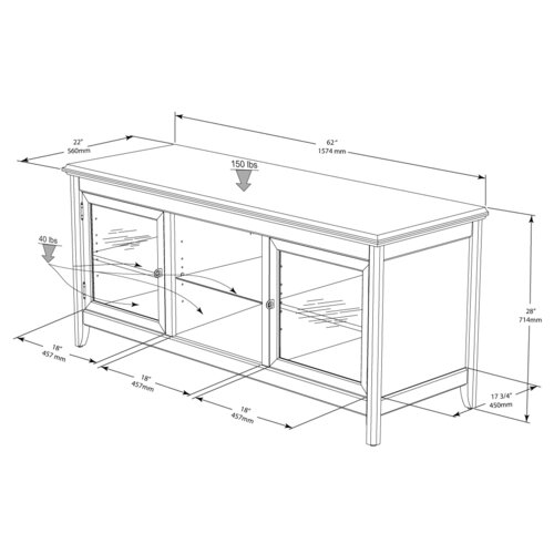 Tech Craft Hi Boy 62 TV Stand