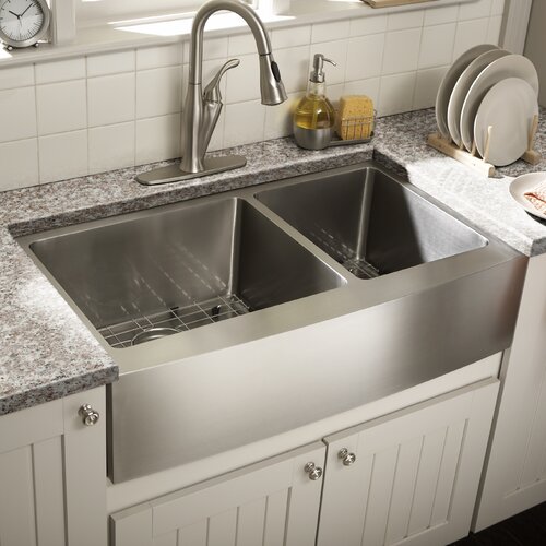 Schon 21 Double Bowl Farmhouse Kitchen Sink