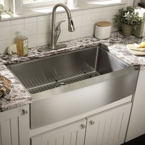 Schon 34 x 18.5 Single Bowl Farmhouse Kitchen Sink