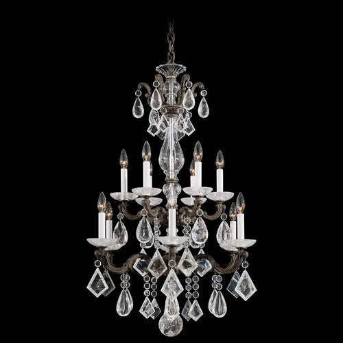 Schonbek La Scala Rock Crystal 12 Light Chandelier