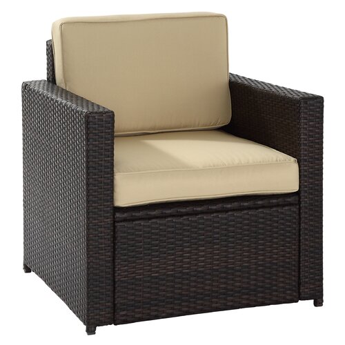 Crosley Palm Harbor Outdoor Wicker Deep Seating Chair with Cushion