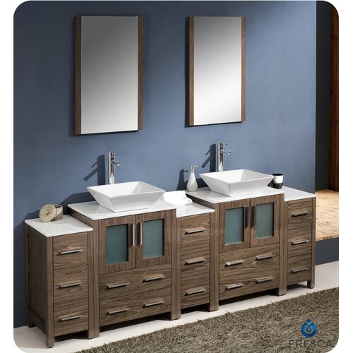 Fresca Torino 84 Modern Double Sink Bathroom Vanity with 3 Side