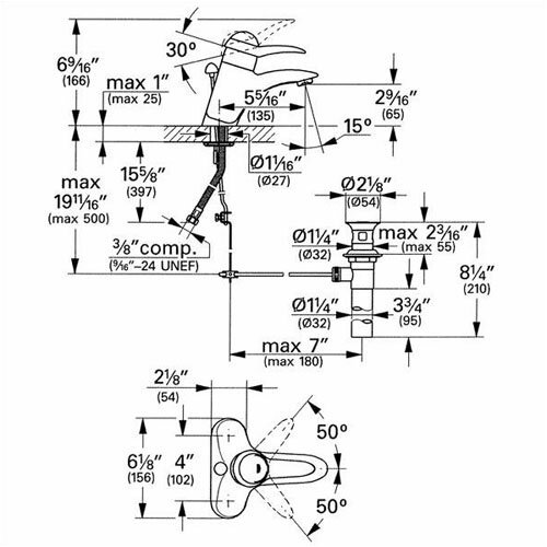 Grohe Talia Centerset Bathroom Faucet with Single Lever Handle   33121