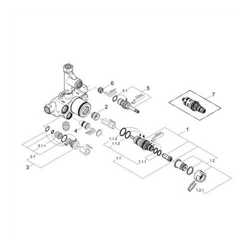 Grohe Grohtherm 0.5 Thermostatic Integrated Rough In Valve   34126000