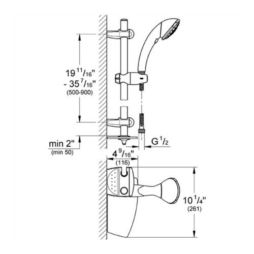 Grohe Movario Five Hand Shower Faucet Trim   28574