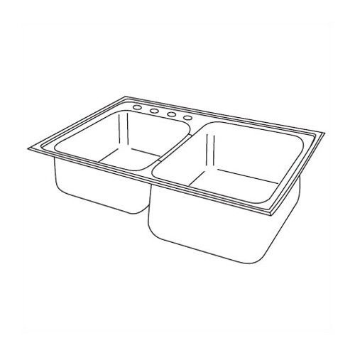 Elkay Elumina 33 x 22 Extra Deep Self Rimming Double Kitchen Sink