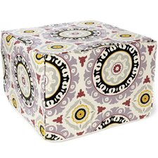 Suzani Henna Cotton Cube Ottoman