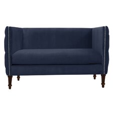 Nail Button Tufted Settee Loveseat