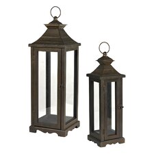 Sterling Industries 2 Piece Western House Metal Lantern Set