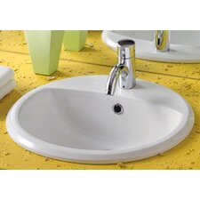 China Blu Round Bathroom Sink with Overflow