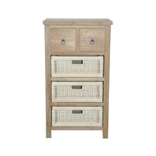 Safari Occasional Table with Drawer and Rattan Basket