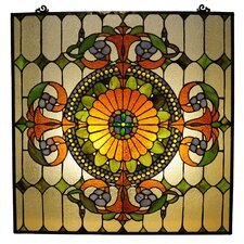 Tiffany Style Victorian Window Panel with 89 Cabochons