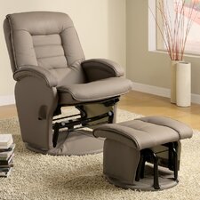 Sheraton Recliner & Ottoman in Beige