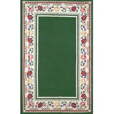 Bucks County Emerald Green/Ivory Border Rug