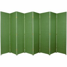 Tall Woven Fiber Room Divider in Light Green