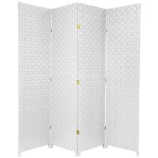 71 Tall Woven Fiber Outdoor All Weather 4 Panel Room Divider