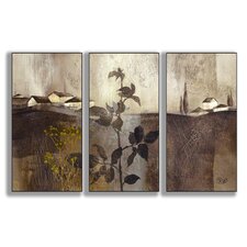 Stupell Industries Pink Blossoms and Butterflies Triptych Wall Art