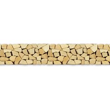 Decorative Pebbles 39 x 4 Interlocking Border Tile in Bamboo