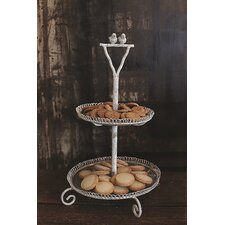 Metal and Glass 2 Tier Tray