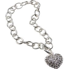 Bret Roberts Crystal Heart Charm Bracelet