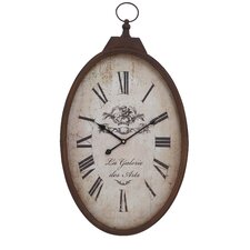 Vintage Oval Wall Clock with Roman Numbers