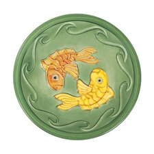 Green Fish Bird Bath Bowl and Stake