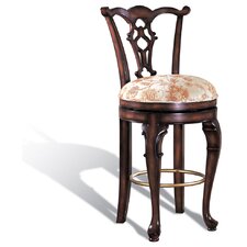 Windsor Swivel Bar Stool in Distressed Dark Espresso