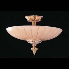 Bravado Alabaster 3 Light Semi Flush Mount