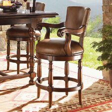 New World Trading Colonial Swivel Bar Stool with Cushion