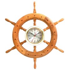 Ships Wheel Brass Clock