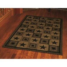 Country Star Black Rug