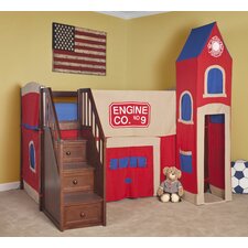 School House Junior Loft Bed with Firehouse Tent