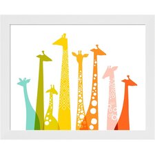 Giraffes Landscape Framed Art