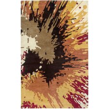 Highland Brown Abstract Rug