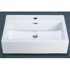 Ronbow Rectangle Ceramic Vessel Bathroom Sink without Overflow