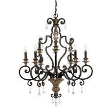 Marquette Two Tier Chandelier with 9 Uplights in Heirloom